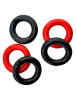 JACKER 5-Stack Cockrings Red/Black