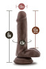  Plus 6 Inch Posable Dildo With Balls Chocolate 