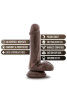  Plus 6 Inch Posable Dildo With Balls Chocolate 