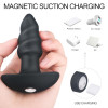 Vibrator Anal Booty, 9 Moduri Vibratii, Silicon, USB, Negru, 10 cm, Guilty Toys