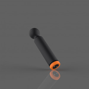 Mini Wand Mercury, 7 Vibration Modes, Silicone, USB, Black/Orange, 12.6 cm, Guilty Toys