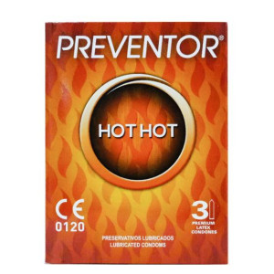3 Προφυλακτικά με Heating Effect Preventor Hot Hot, Premium Latex