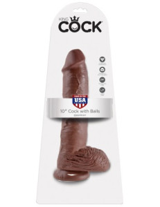 10" Cock with Balls Brown