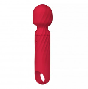 Cherry Wand Vibrator, 12 Vibration Modes, Silicone, USB, Red, 13.5 cm, Mokko Toys, Velvet Obsession