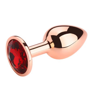 Anal Plug Charm Anal Plug Large, Rose Gold, Red Stone, Passion Labs