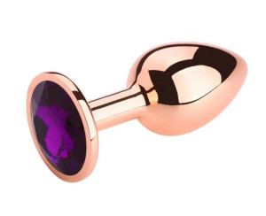 Anal Plug Charm Anal Plug Small, Rose Gold, Dark Purple Stone, Passion Labs
