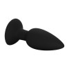 Small Anal Plug with Suction Cup Liquid Silicone Black 7 cm