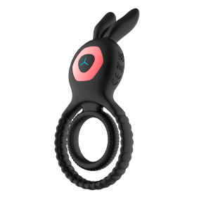 Double Penis Ring Bunny Ring 10 Vibration Modes  Silicone
