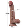 Dildo Realist Nature Cock, Silicon Dubla Densitate, Maro, 22.5 cm