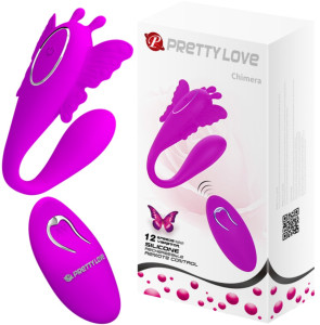Pretty Love Chimera Vibrator, 12 Vibration Modes, Silicone, USB, Purple