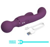 All Rounder Bunny Vibrator Dual Action 10 Vibration Modes Silicone USB Magnetic Purple 20 cm