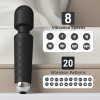 Luna Massage Vibrator 20 Vibration Modes+8 Speed ​​Intensities USB Silicone Black Passion Labs
