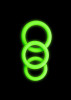 Set of 3 Glow in the Dark Silicone Rings, Neon Green