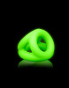 Glow in the Dark Liquid Silicone Triple Ring, Neon Green