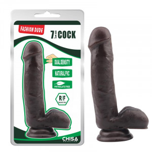 Dildo Realist Eliah PVC Double Density Brown 18 Cm