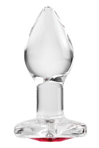 A&E RED HEART GEM GLASS PLUG SMALL