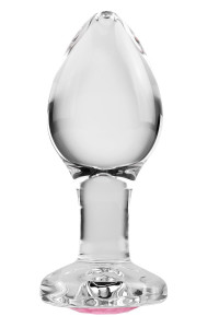 A&E PINK GEM GLASS PLUG LARGE