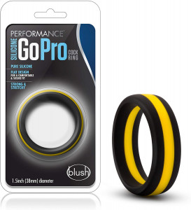 GoPro Performance Silicon Black / Gold Penis Ring