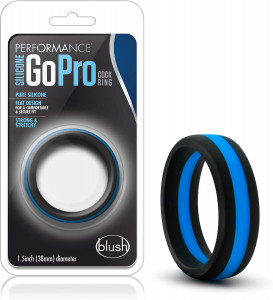 GoPro Performance Black / Blue Silicone Penis Ring