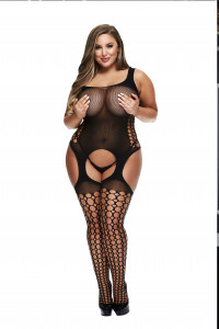 CROTCHLESS GARTER BODYSTOCKING, XL