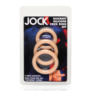 Discrete Silicone Cock Ring Set - 3 Pieces - Light