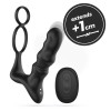 Crixus - Vibrating Prostate Massager with Ball Strap and Cockring - Black