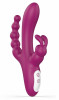 Vibrator Flirt, 9 Moduri Vibratii, Silicon, USB, Rosu, 21.6 cm, Passion Labs
