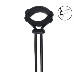 Detachable Wide Adjustable Silicone Lasso Cockring - 5mm - Black