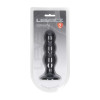 Tri Rattle Liquid Silicone Anal Plug - L - Black
