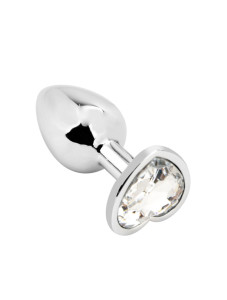 Heart shape Anal Plug small silver - clear
