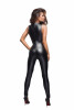 Catsuit Crotchless Sleeveless Material Wetlook Si Embroidery S,M,L
