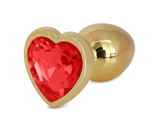 Anal Plug Hearty Buttplug, Large, Gold/Red, Passion Labs