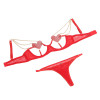 SUBBLIME - 955526 BRA SET WITH CHAINS AND MESH HEART RED