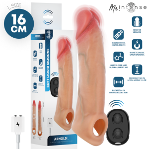 MR INTENSE - ARNOLD L VIBRATOR SILICONE PENIS SLEEVE WITH REMOTE CONTROL 16 CM - 4.5 CM